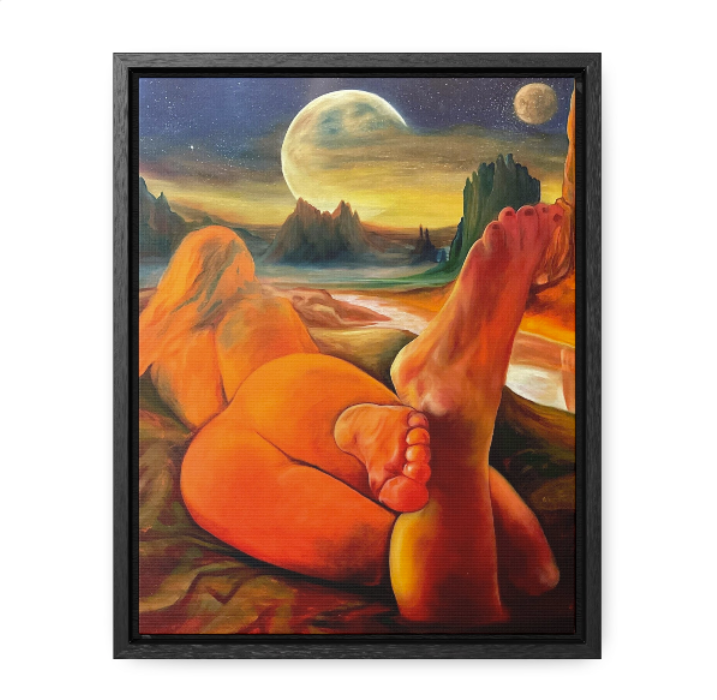 "Golden Muse" Gallery Canvas Print, Floating Frame