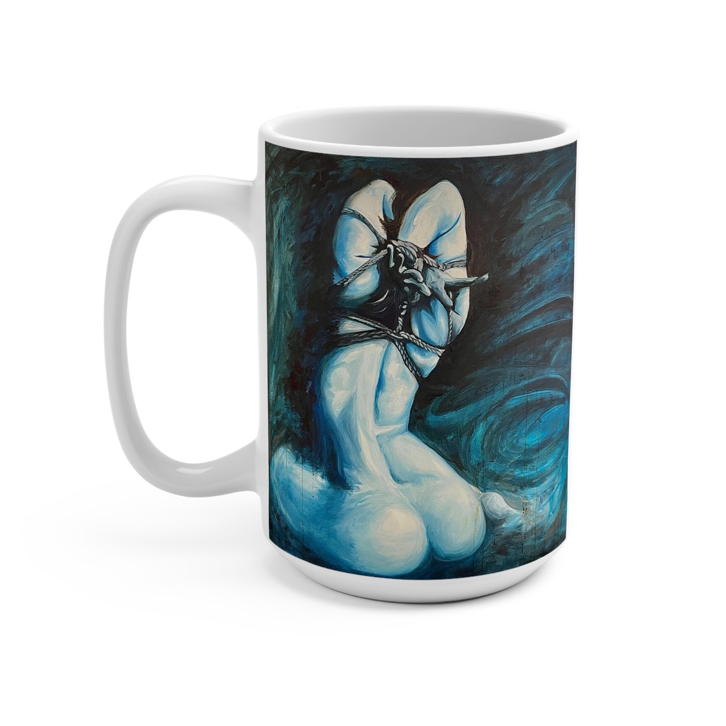 “Blue Muse” White Mug 15oz