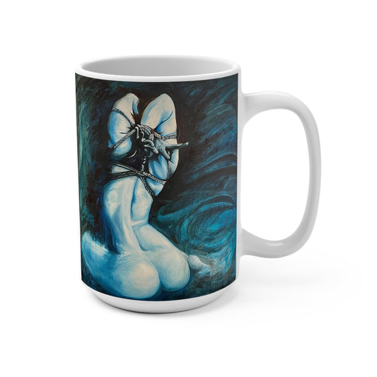 “Blue Muse” White Mug 15oz