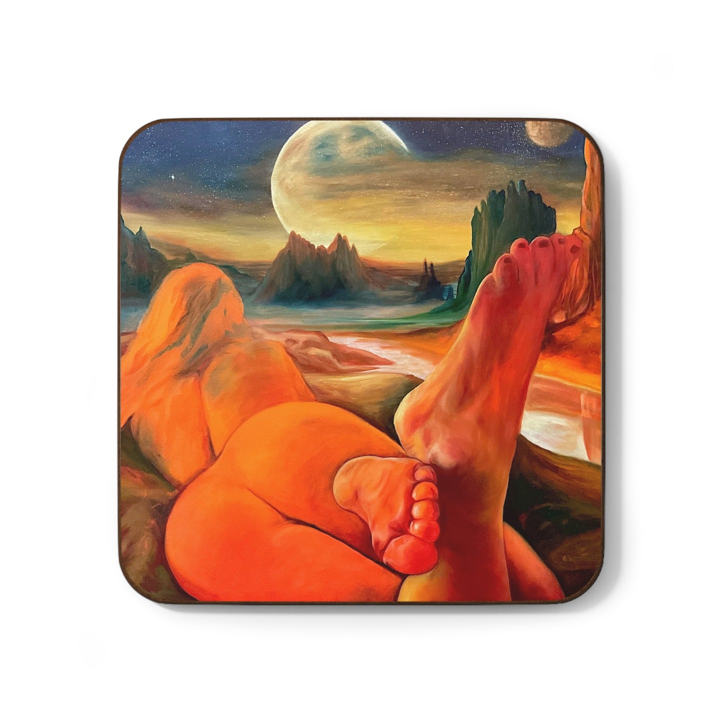 “Orange Desert” Hardboard Back Coaster