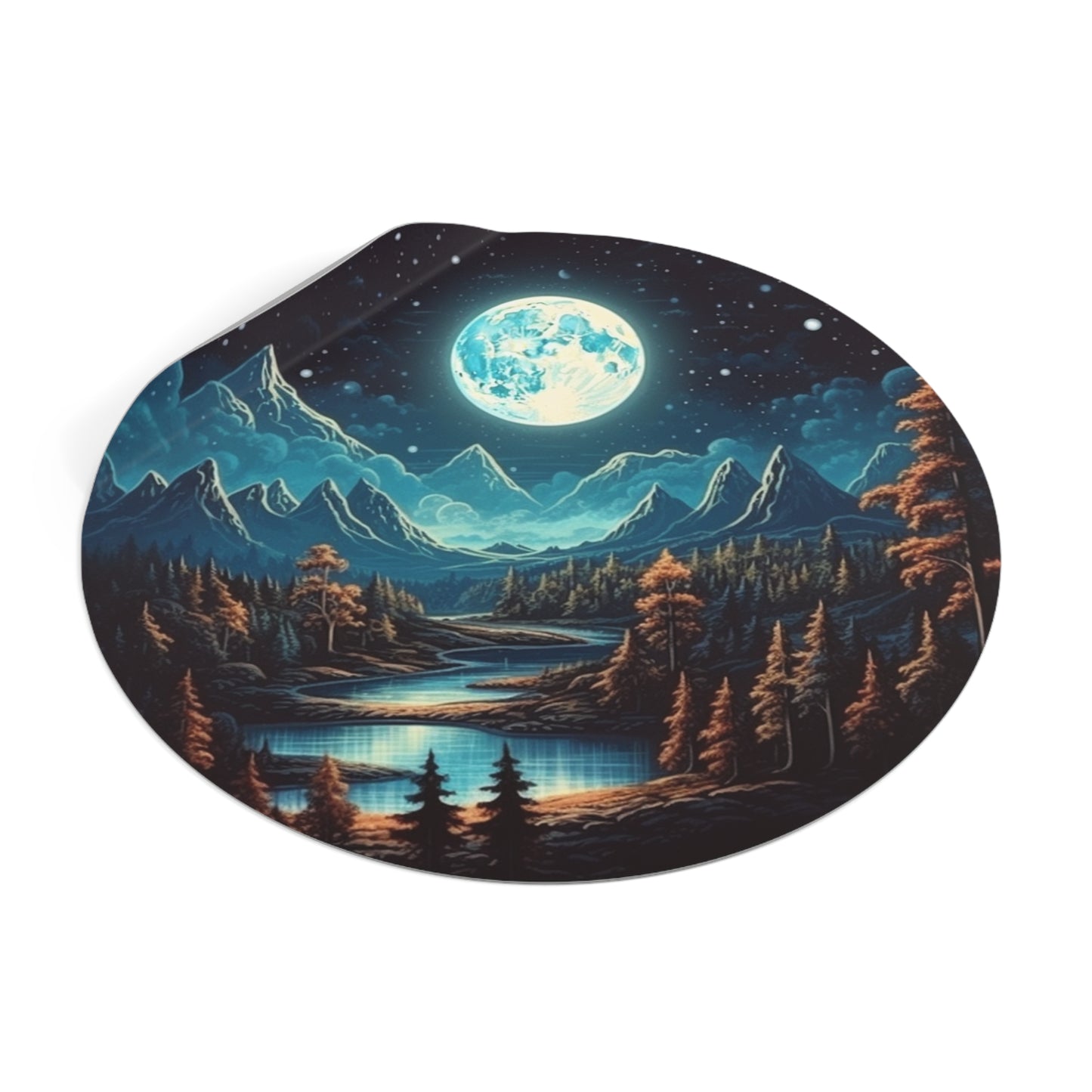 Full moon Round Vinyl Stickers