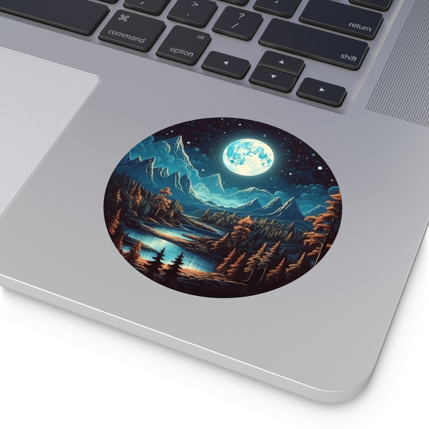 Full moon Round Vinyl Stickers