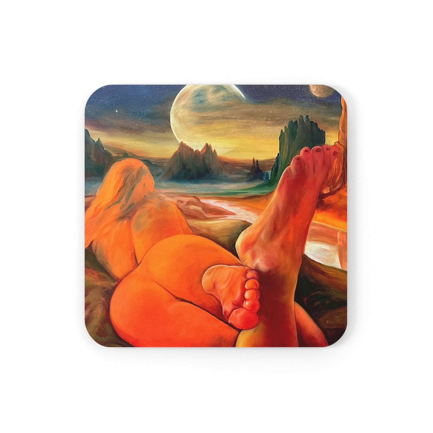 “Orange Desert”, Cork Back Coaster