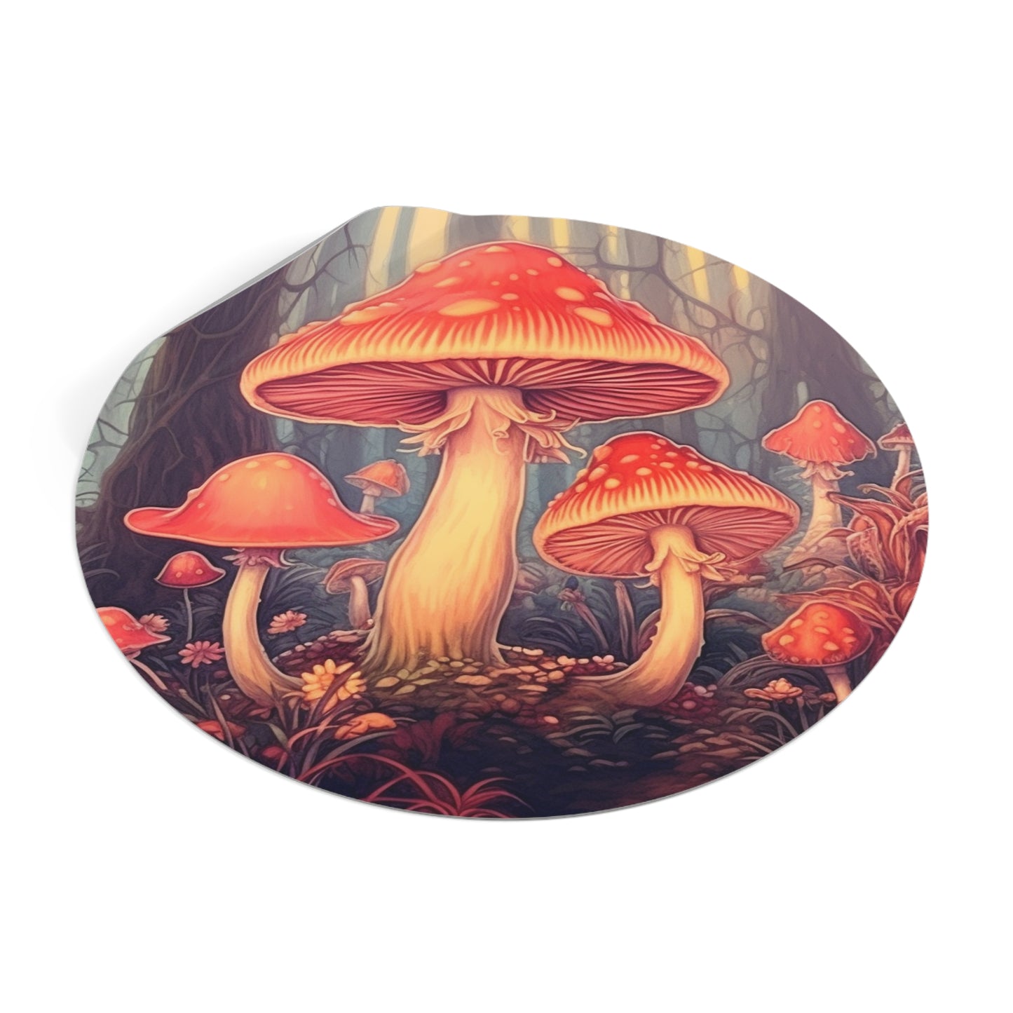 Round Mushroom Vinyl Stickers