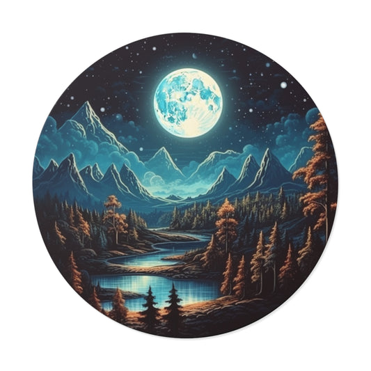 Full moon Round Vinyl Stickers