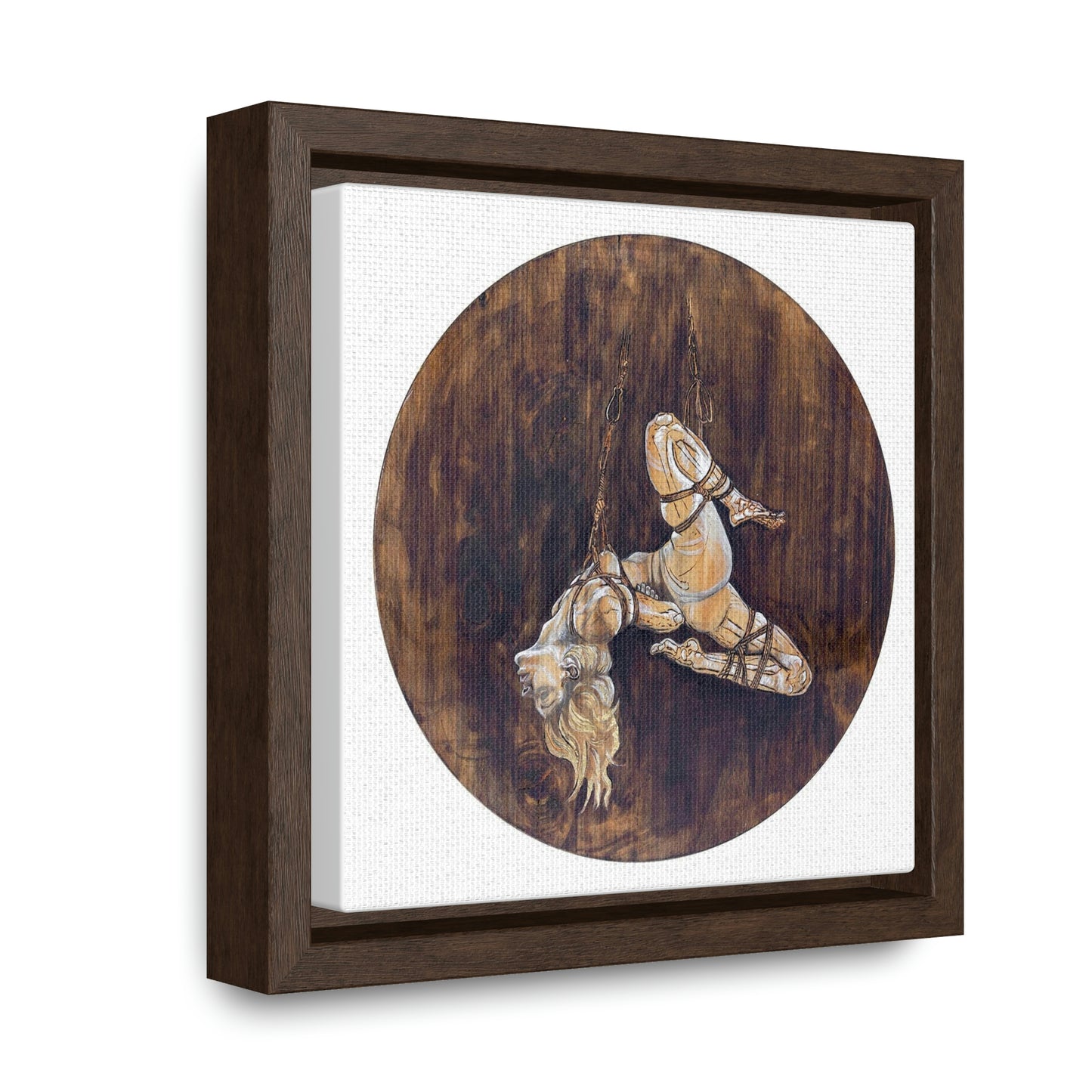 "Suspense" Bondage Wood Burning (Gallery Canvas Wraps, Square Frame)