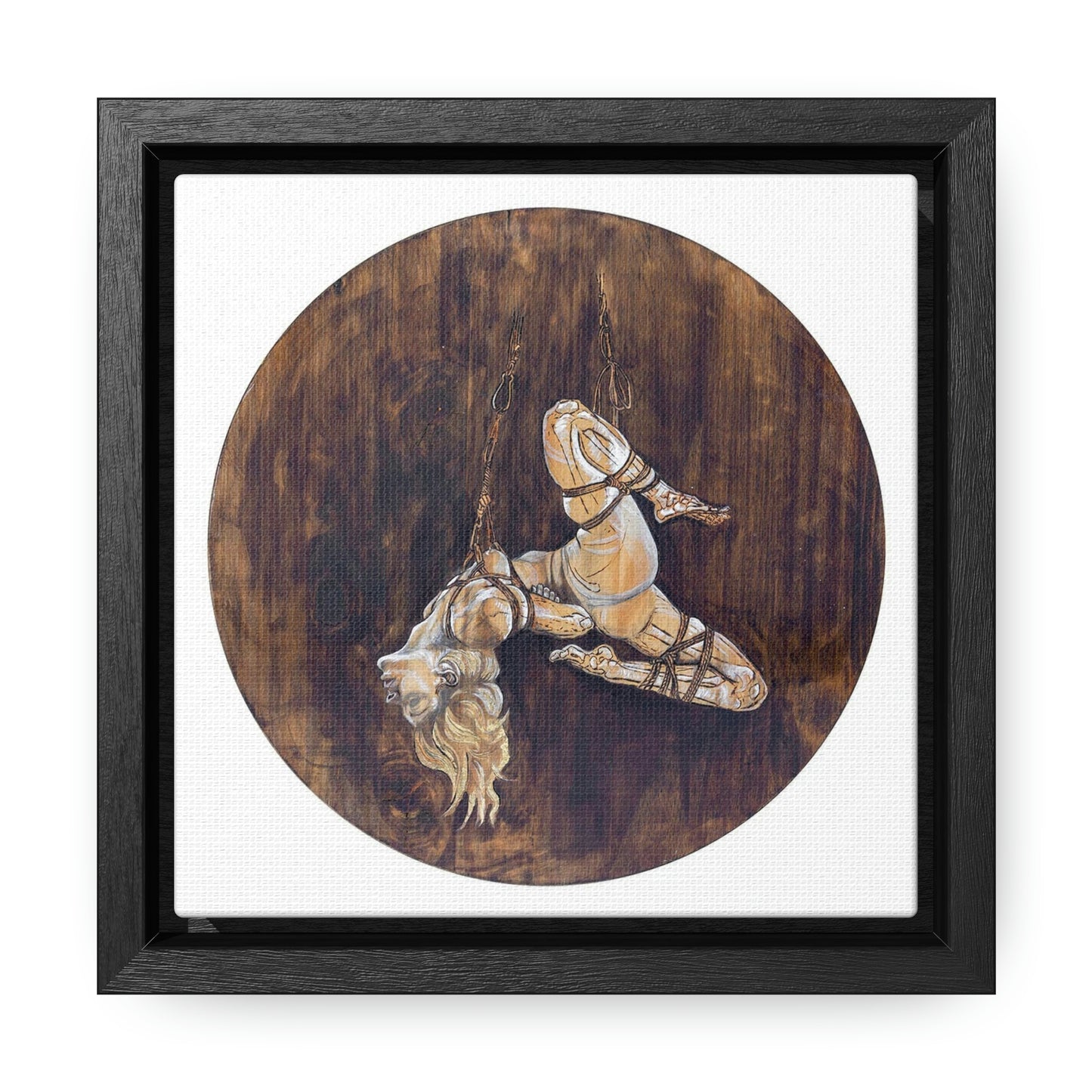 "Suspense" Bondage Wood Burning (Gallery Canvas Wraps, Square Frame)