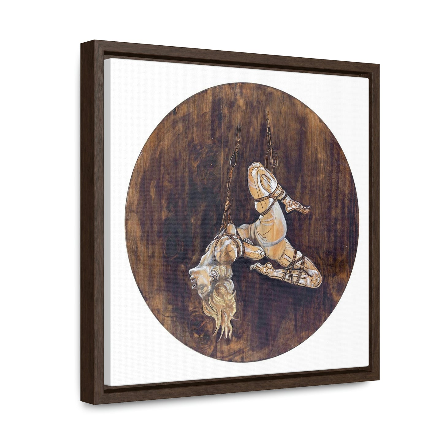 "Suspense" Bondage Wood Burning (Gallery Canvas Wraps, Square Frame)