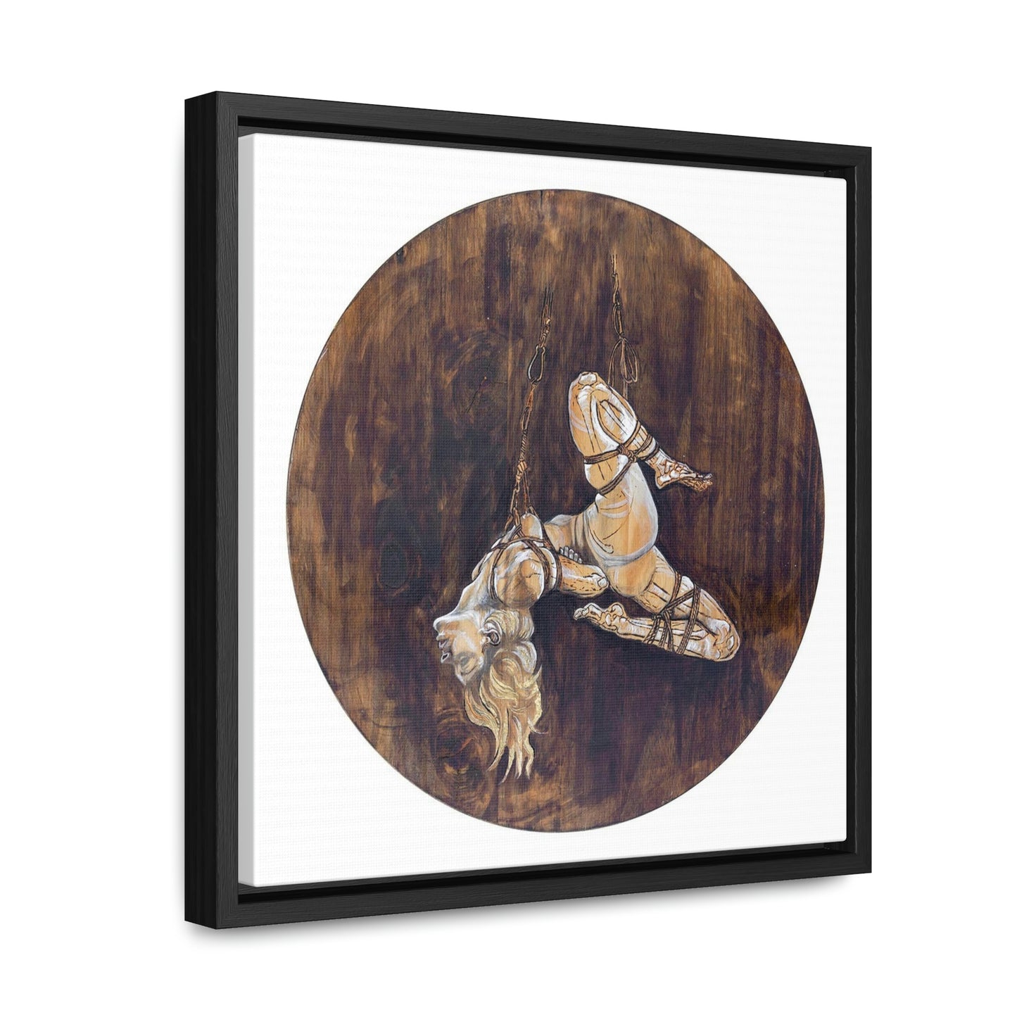 "Suspense" Bondage Wood Burning (Gallery Canvas Wraps, Square Frame)