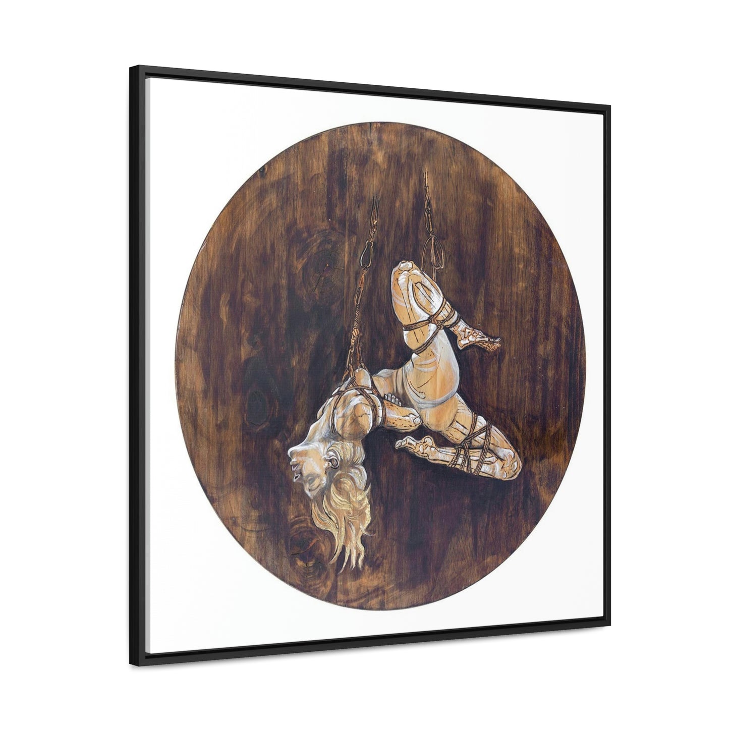 "Suspense" Bondage Wood Burning (Gallery Canvas Wraps, Square Frame)