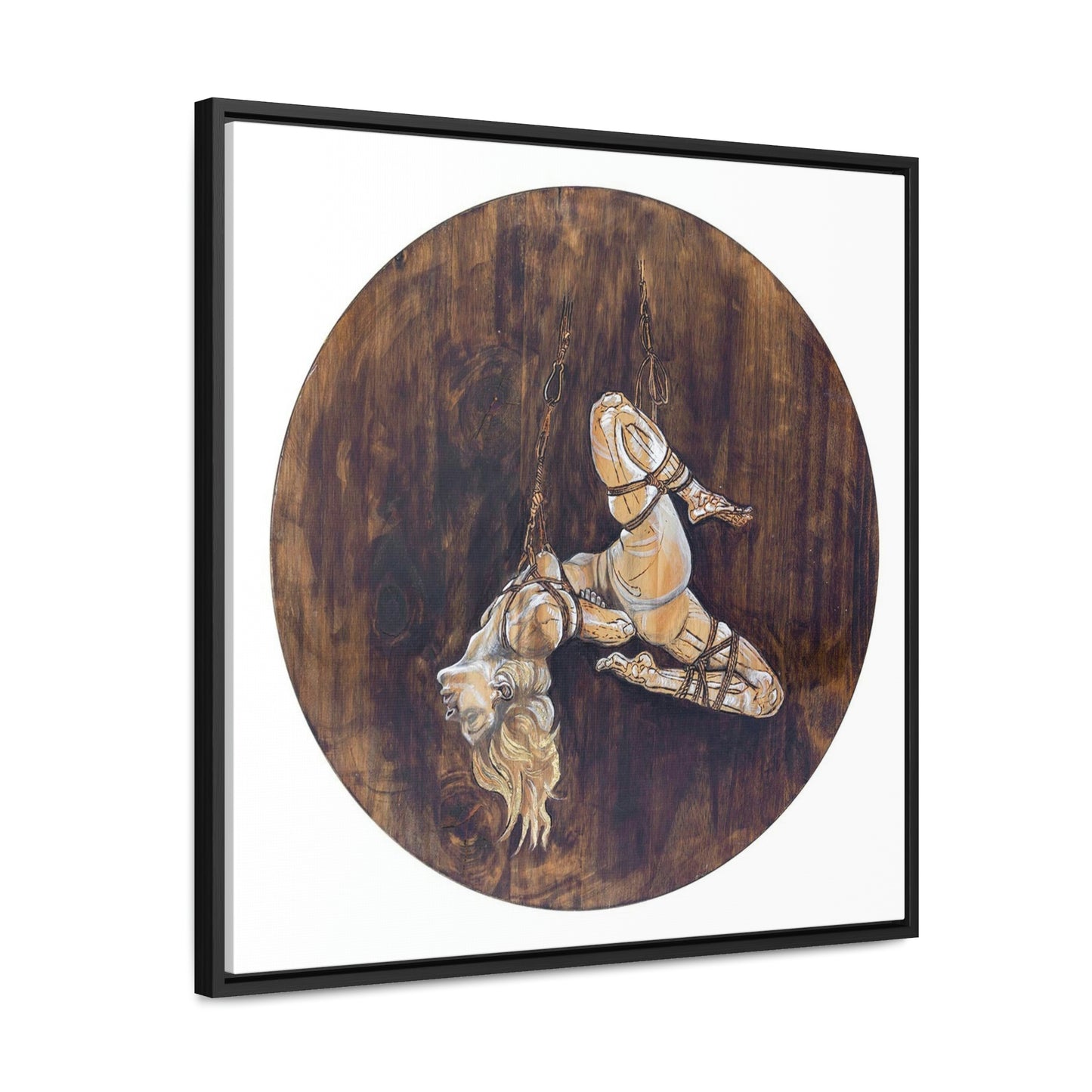 "Suspense" Bondage Wood Burning (Gallery Canvas Wraps, Square Frame)